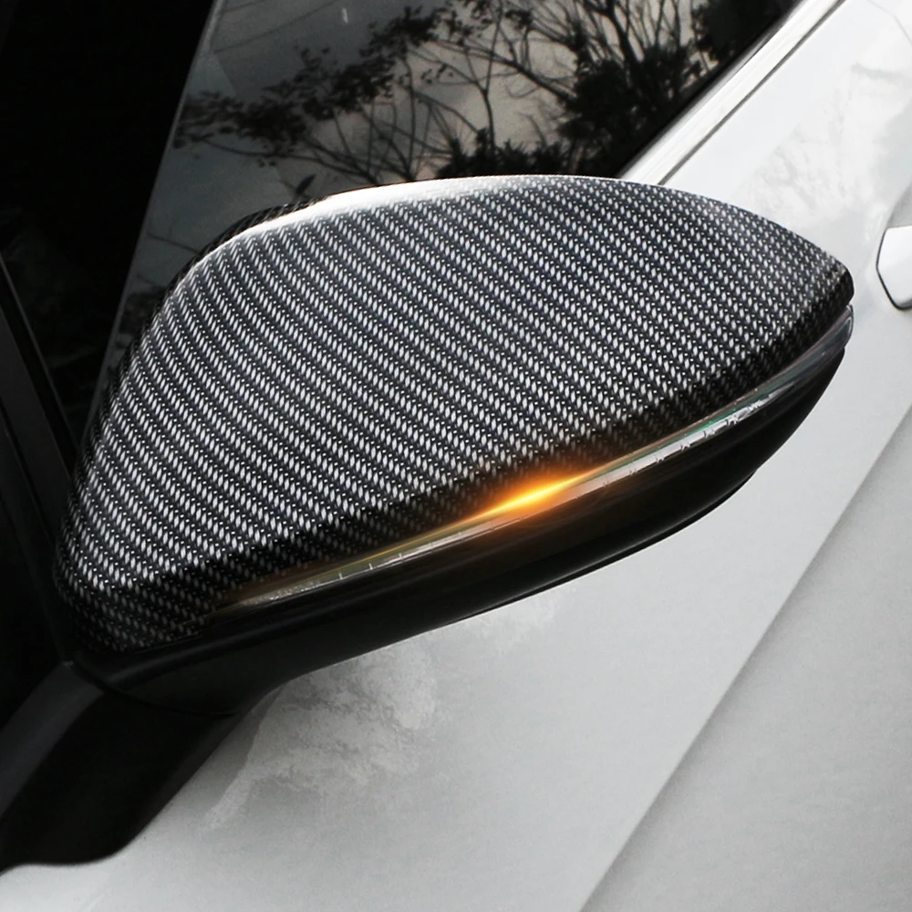 Rearview Mirror Cover Sticker For Volkswagen VW Golf 7 MK7 Mk 7.5 2013-2019 Side Mirror Trim Carbon Fiber Decoration Accessories