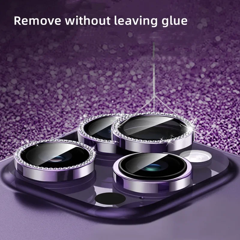 2-3 قطعة آيفون 15 16 برو ماكس 16Plus الماس حامي الكاميرا حلقة معدنية عدسة الزجاج المقسى على آيفون 16 16Pro 15Promax