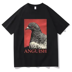 Anguish T-shirt Cute Funny Meme Pigeon Print T Shirts Summer Men Women Casual Oversized Short Sleeve Tshirt Male Vintage Tees