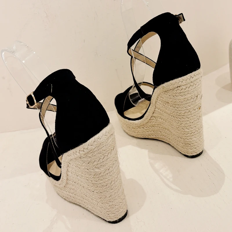 Eilyken New Fashion Open Toe Platform Wedges Woman Sandals Concise Buckle Strap High Heels Party Dress Gladiator Shoes