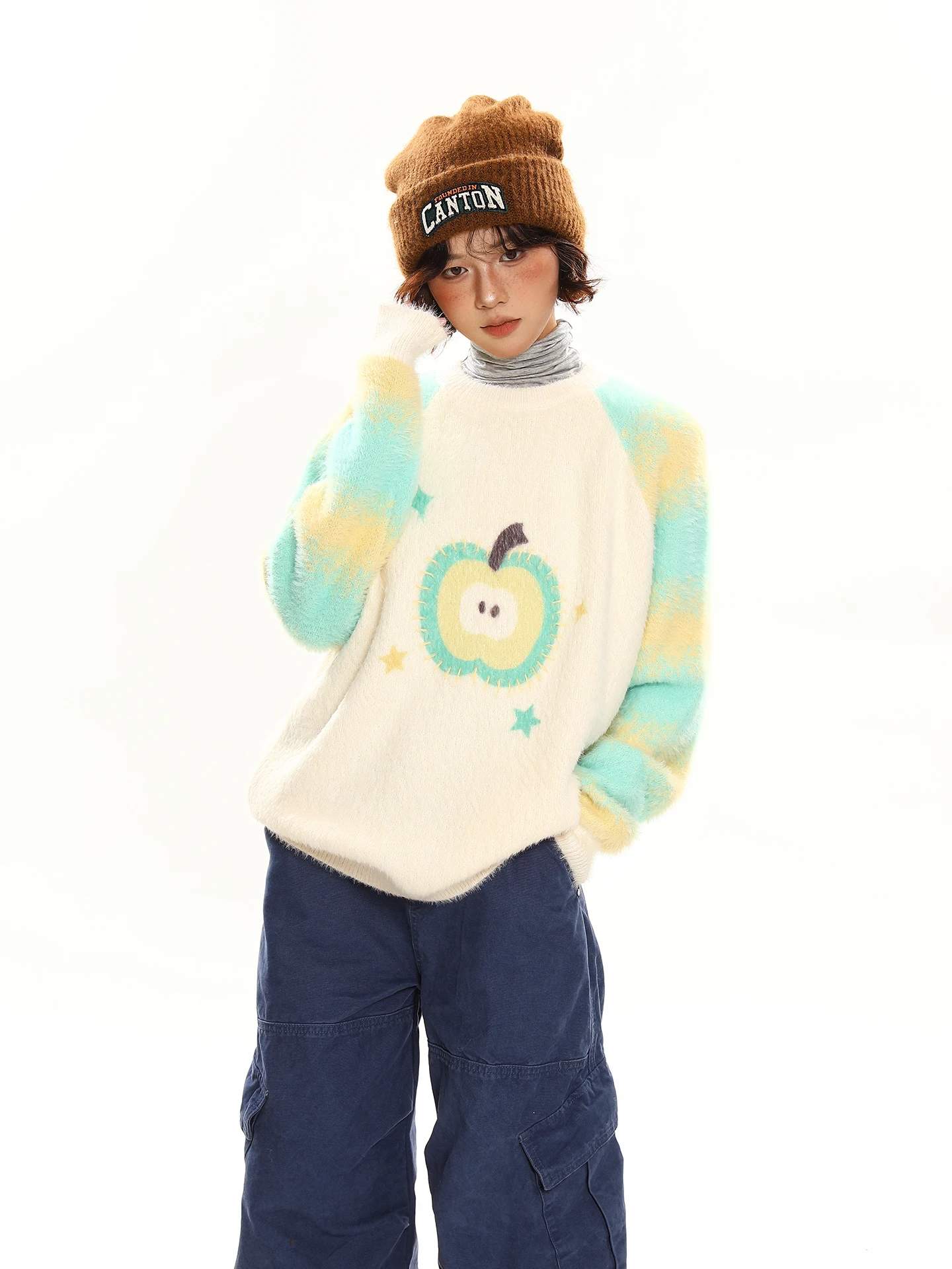 

Магазин Chen Zhanlao: Женский осенне-зимний вязаный свитер-пуловер с открытыми плечами, мягкий, теплый, повседневный, с узором