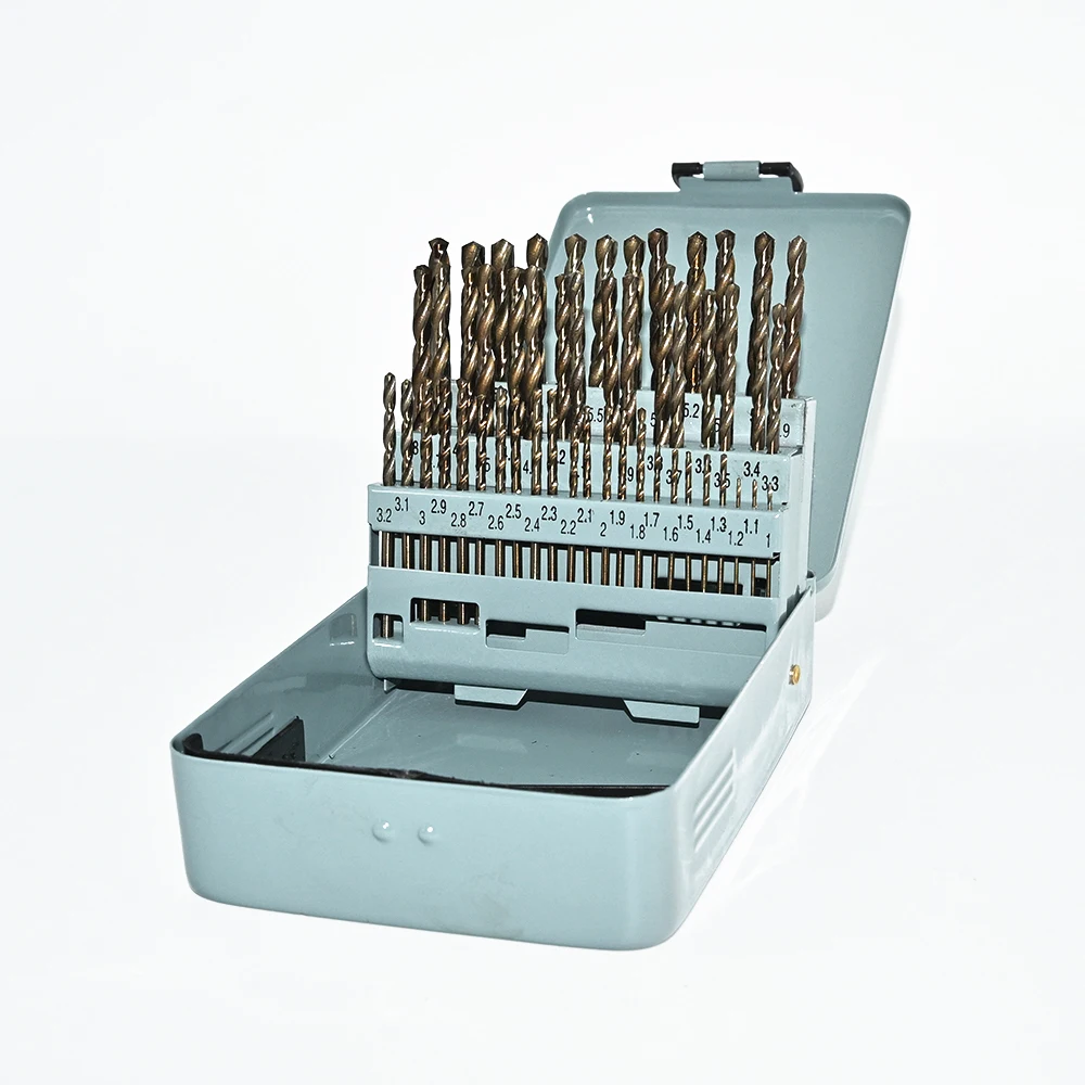 51-teiliges Kobalt-Spiralbohrer-Set für gehärtetes Metall, Edelstahl, Gusseisen und Holz-Kunststoff – Detail 1