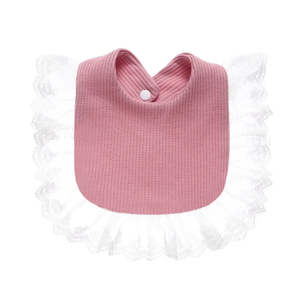 Korean Lace Baby Waffle Feeding Drool Bib Ruffle Infants Saliva Towel Soft Cotton Burp Cloth for Newborn Toddler Kids Bibs New