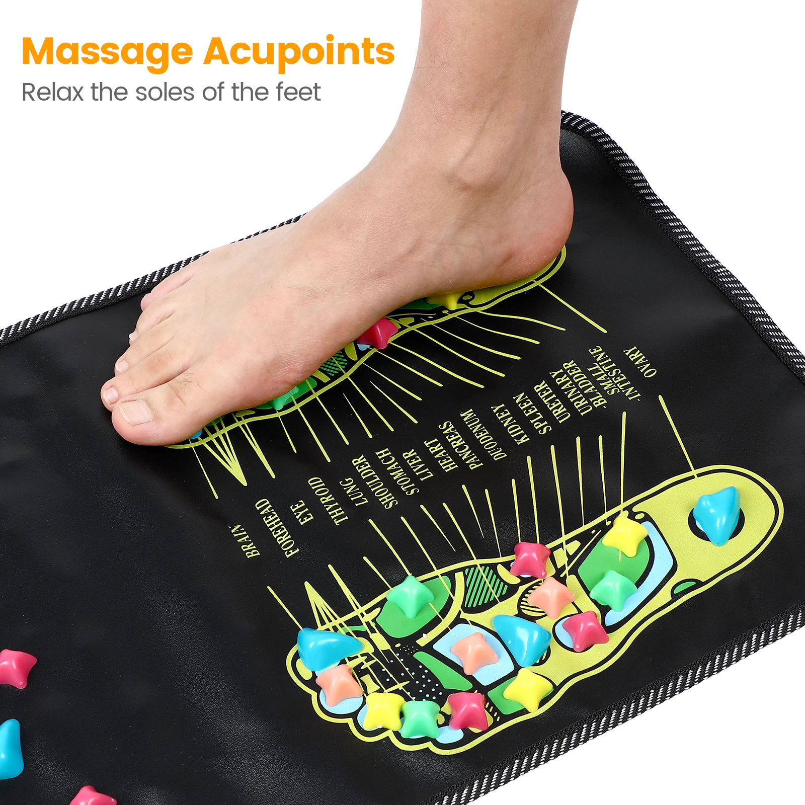 

Foot Massage Mat Reflexology Acupressure Pad Stone Road Board Pressure Point Mats for Home Use Spa Foot Care Tools