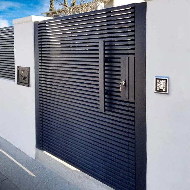 

Customization Backyard Aluminum Door Main Gate 6 Feet 3D Modeling Modern Industrial Eco-friendly Aluminium Fence Gate Metal