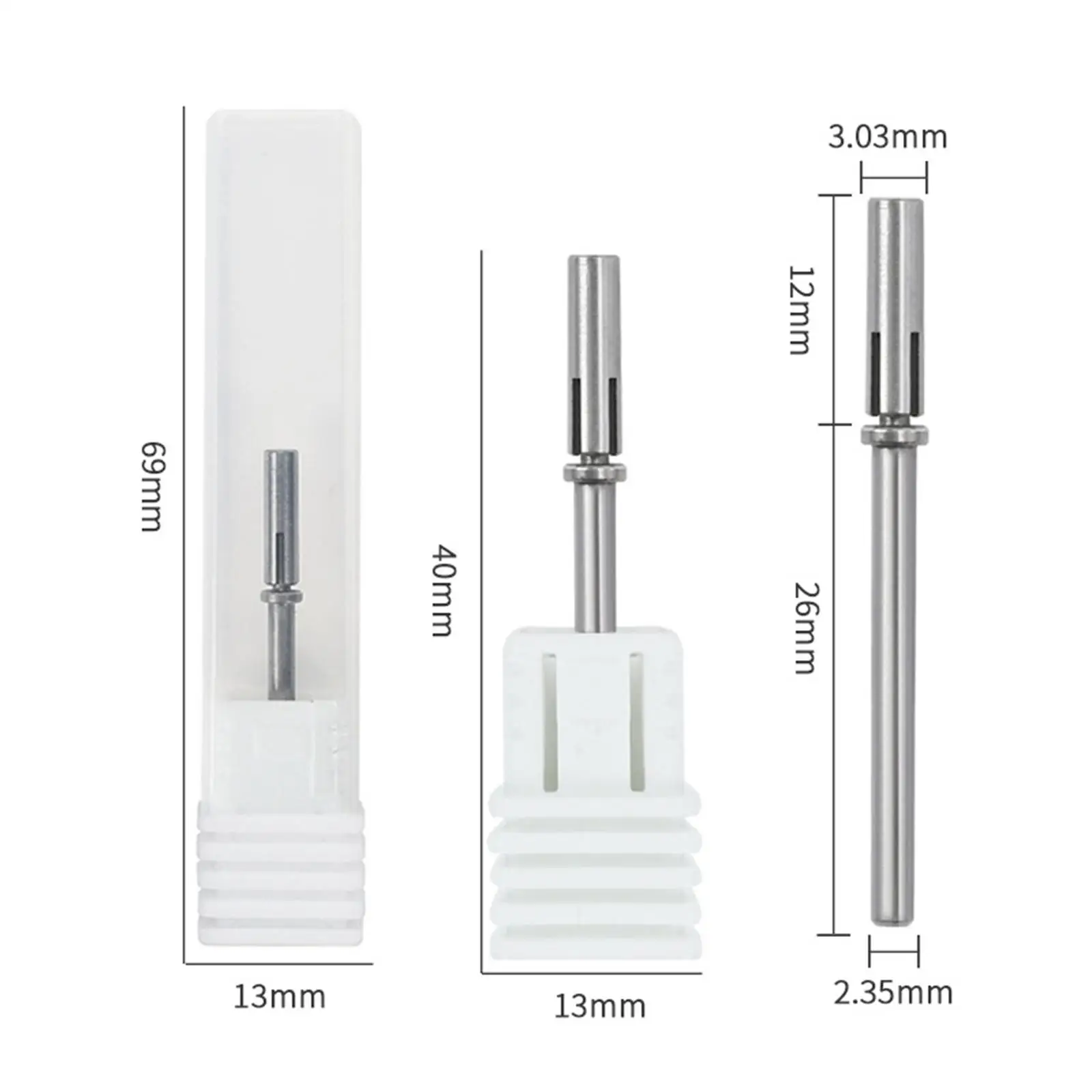 Support de bandes de ponçage pour ongles, têtes de perceuses à ongles pour la maison, le salon, le spa, 3.1mm