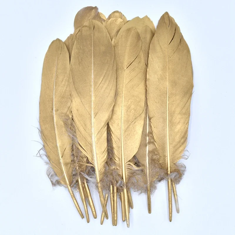 10Pcs/Lot Spray Gold Silver Goose Feathers for Crafts Golden Feather DIY Jewelry Handicrafts Assesoires Dream Catcher Decoration