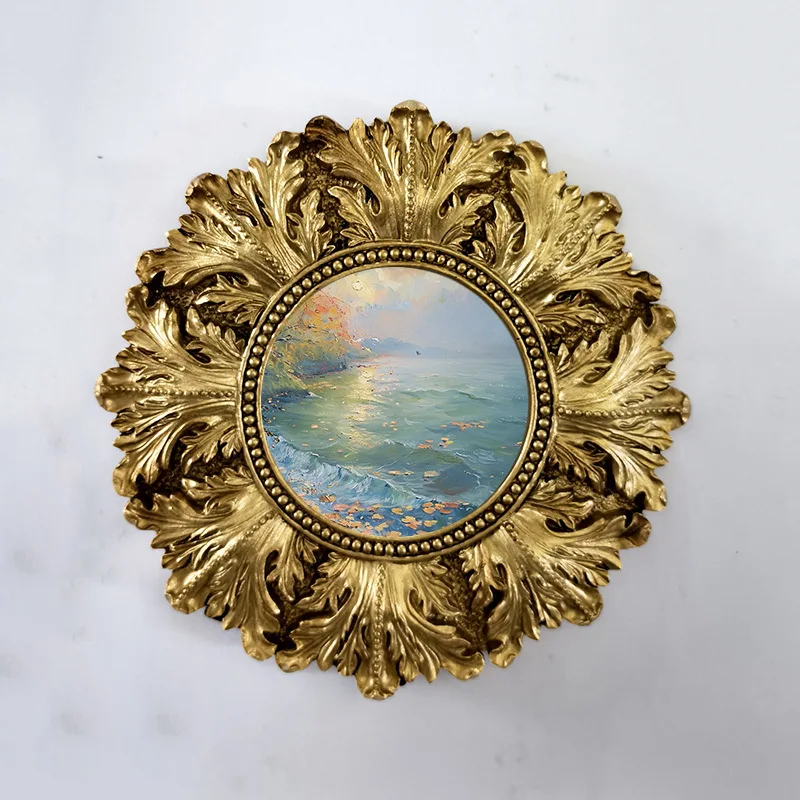 

Mutihome European Pattern Gold Resin Photo Frame Display Table French Decoration Sample Room Display Table Resin Photo Frame