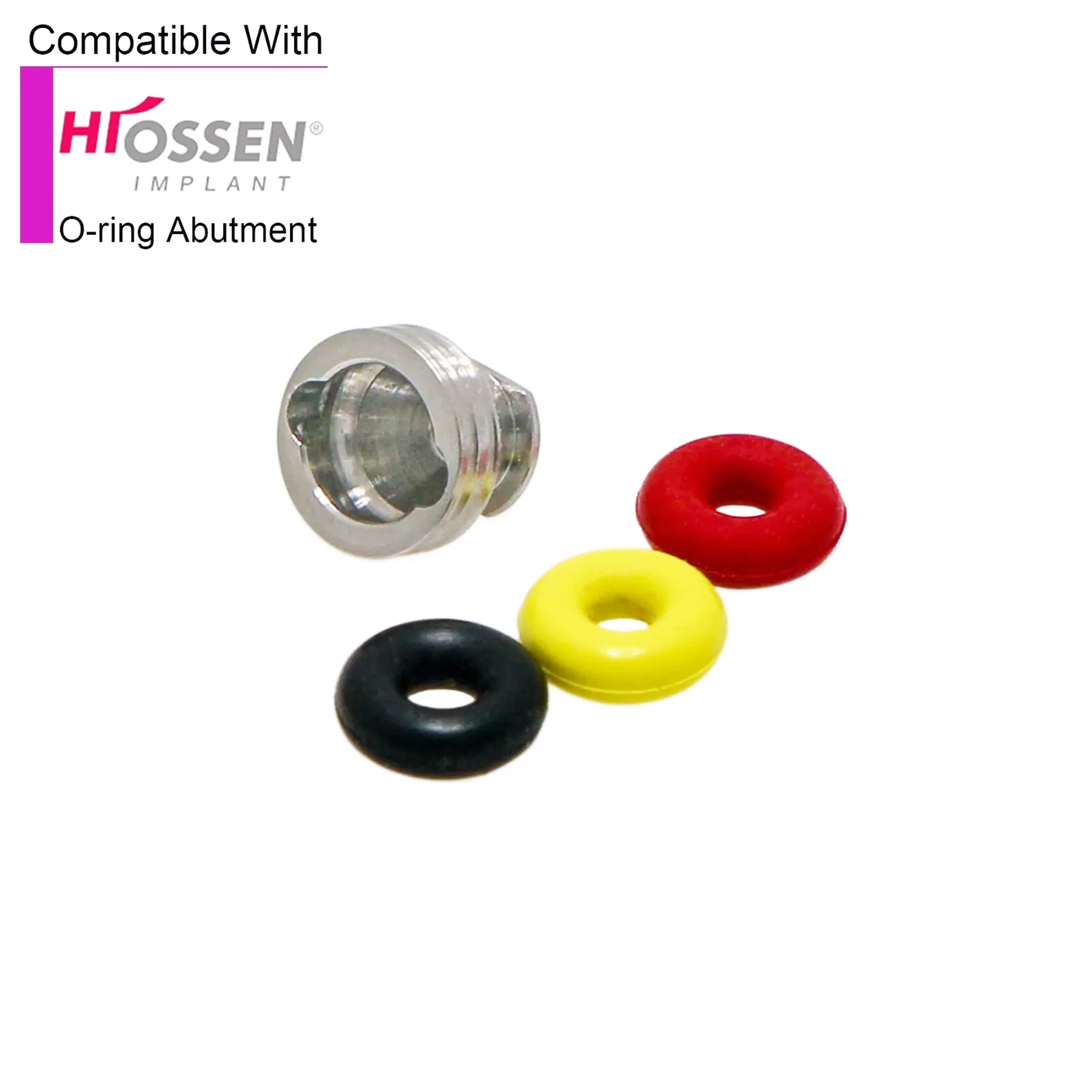 

10Pcs Overdenture Retention Ball Abutment O-Rings Pad Metal Housing fit Compatible Hiossen