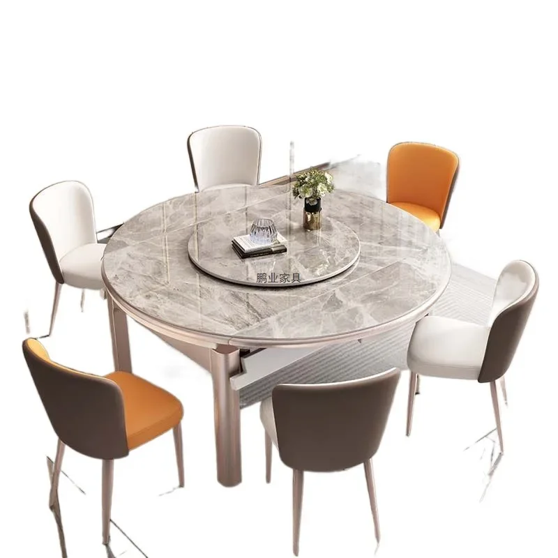 Slate dining table and chair combination new small apartment type for home modern simple retractable folding table induction