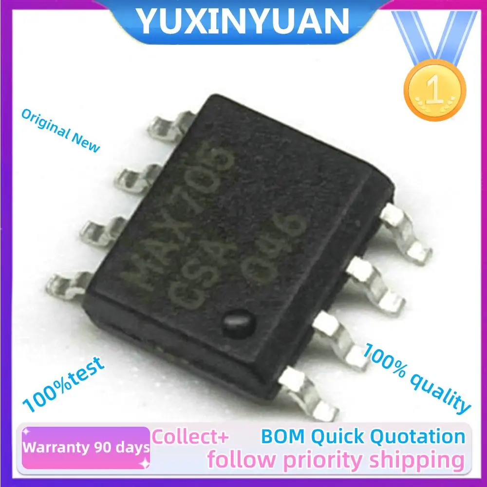 10PCS  MAX705CSA  X705  SOP-8  YUXINYUAN IC in Stock,100%Test