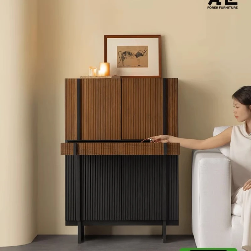 

Боковой шкаф, современный простой сундук из тикового дерева, шкаф для спальни, гостиной, настенный шкаф для хранения вещей