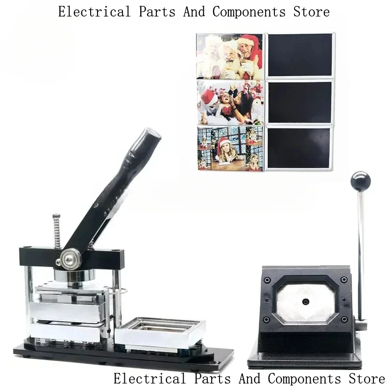 80*53Mm Fridge Magnet Making Rectangle Button Maker Kit With Cutter And 500Pcs Materials