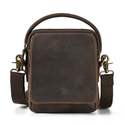 Grote Capaciteit Gek Paard Lederen Sport Crossbody Tas Mannen Casual Handtas Echt Lederen Retro Schoudertas Voor Mannen