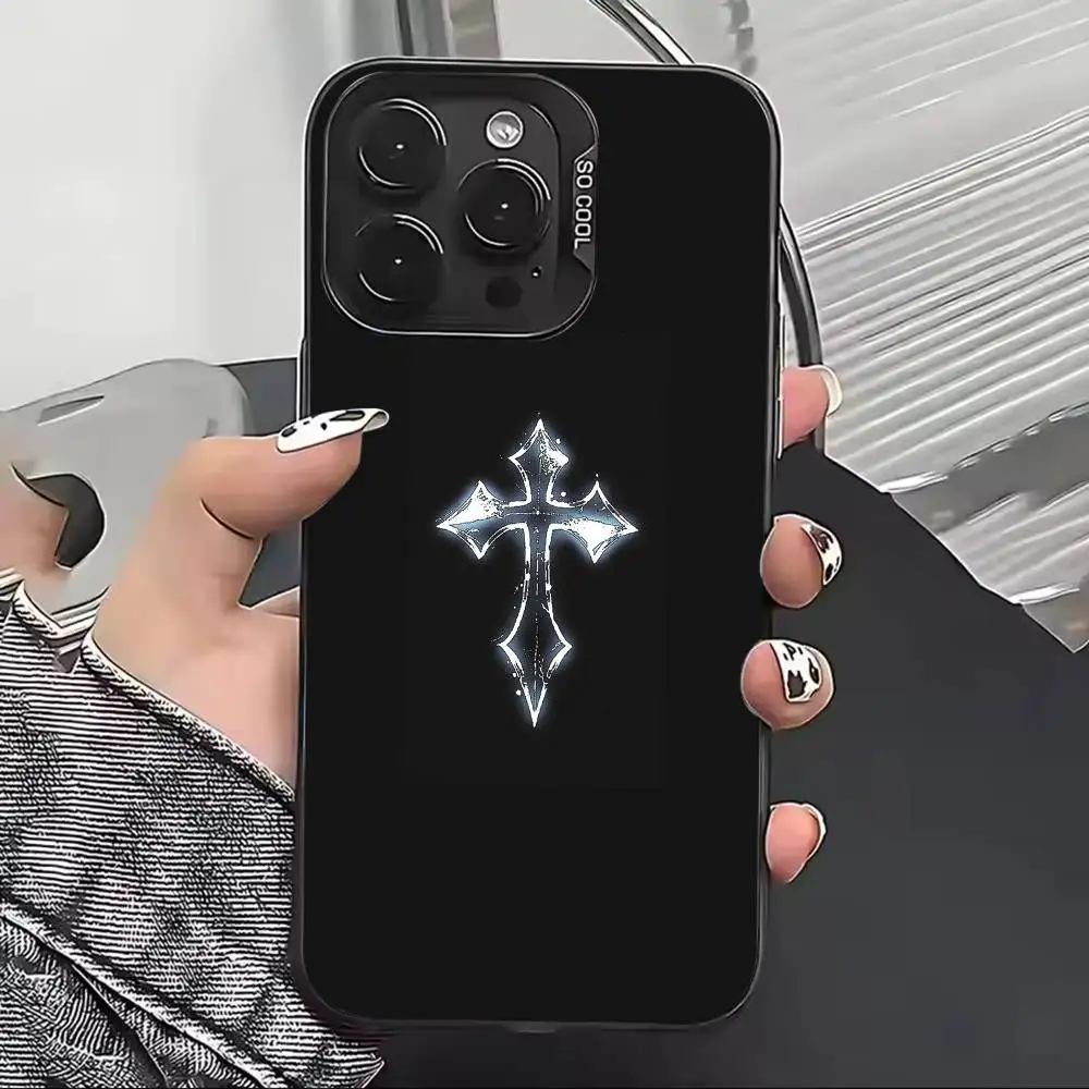 Cross-s Phone Case For iPhone 17,16,15,14,13,12,11 Plus,Pro Max,XS,Colorful Silver Phone case Funda Cover