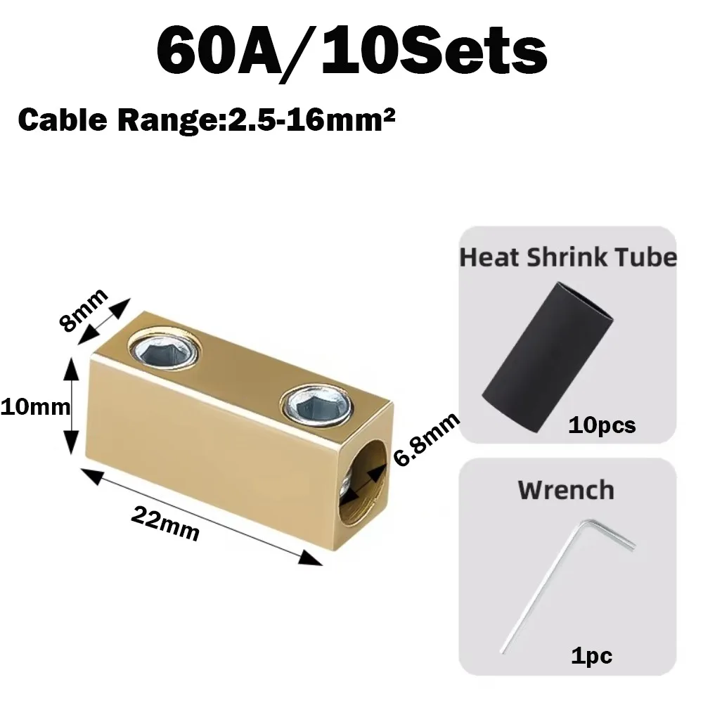 With Heat Shrink Tubing Brass Terminal Block High Current Pressure Free Quick Terminal Block Waterproof Terminal Blocks