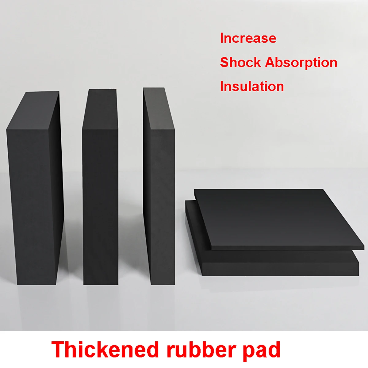 

Rubber Pad Mechanical Anti Slip Cushion Pad Mold Height Increasing Pad Solid Rubber Plate Thickened Length x Width x Thickness