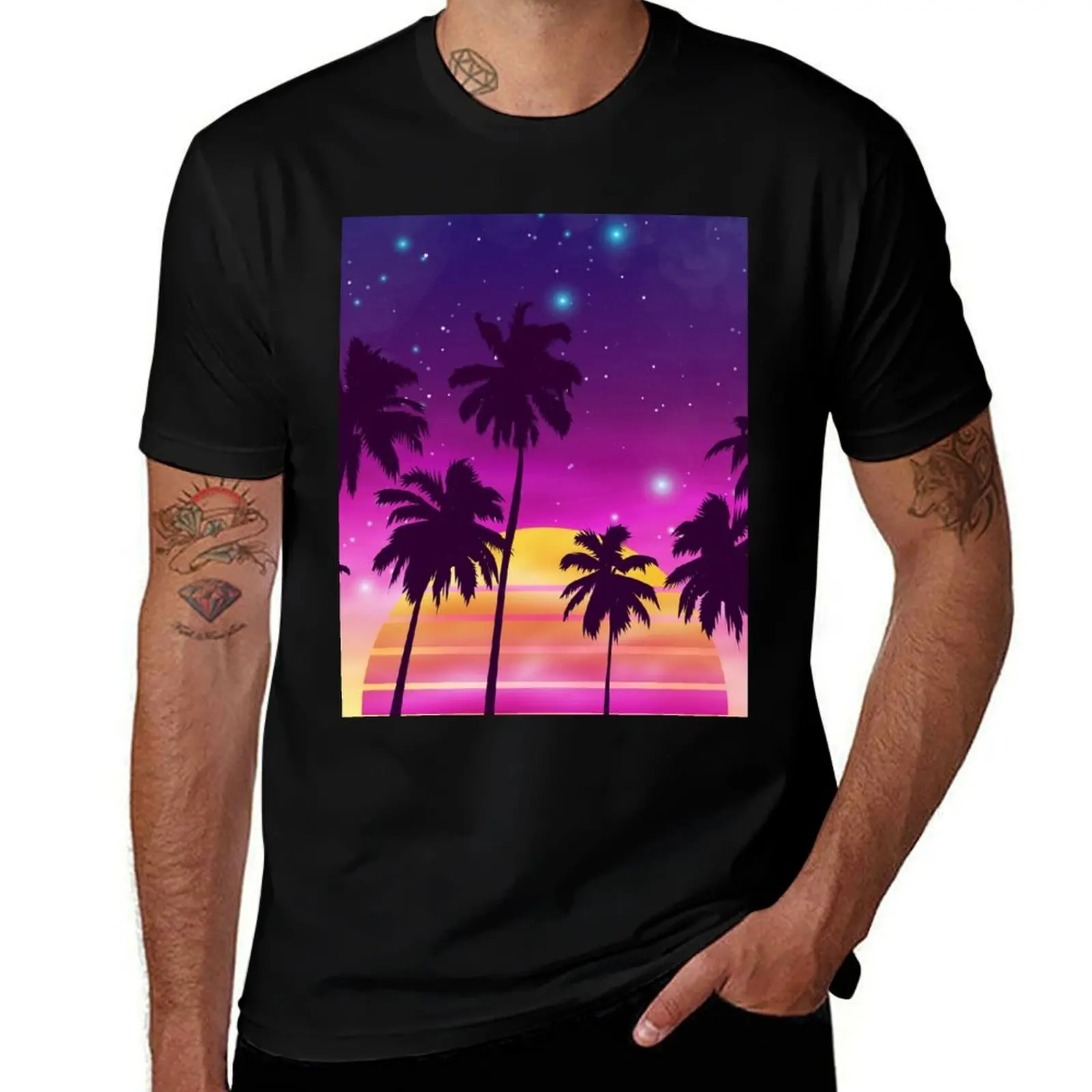 

Incredibly Vibrant Sunset Synthwave T-Shirt shirts graphic tees anime figures custom t shirt t shirts for men pack