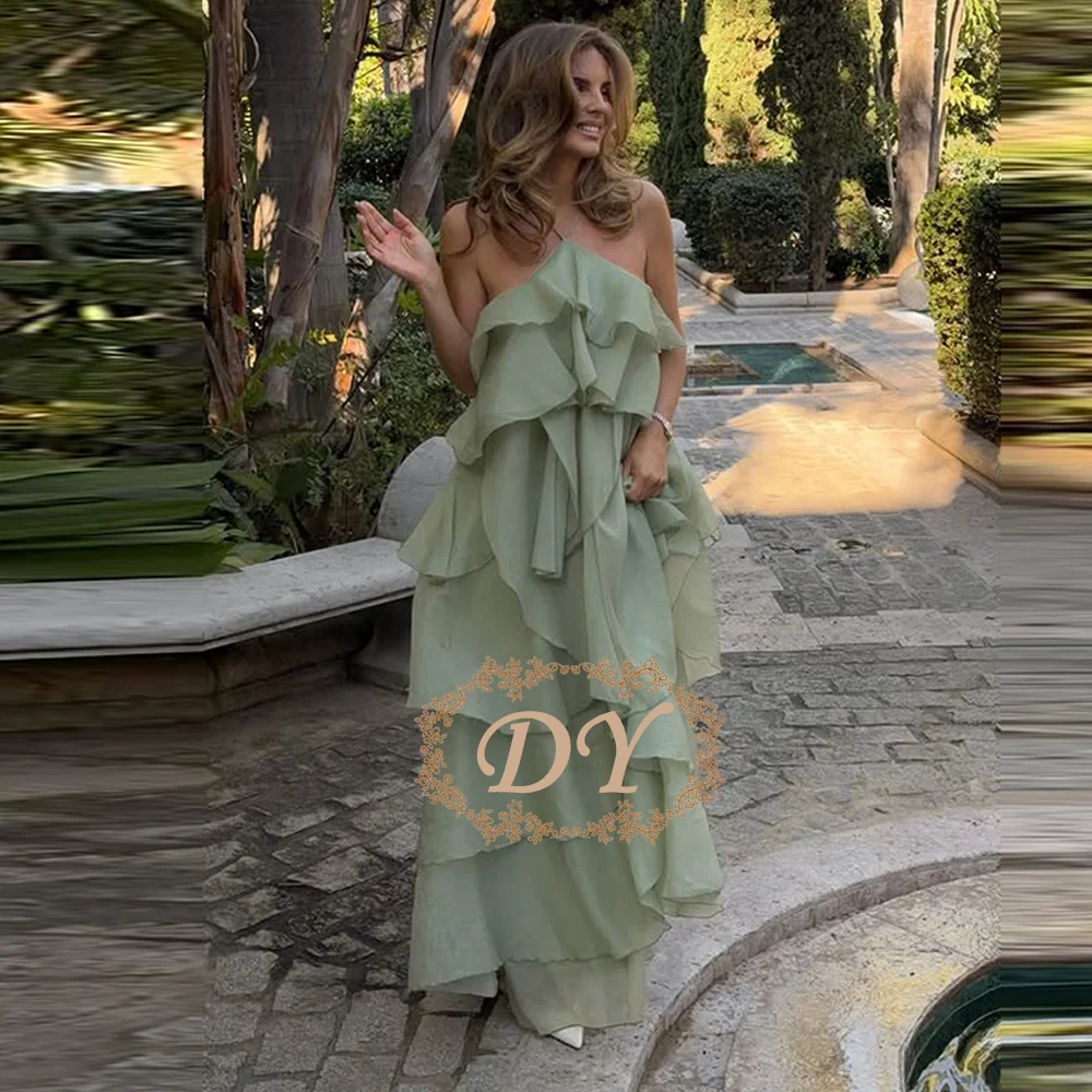 

DY Customized Backless Tiered Evening Dresses Celebrity Dress Exquisite High Quality Prom Party Gowns Vestidos De Fiesta