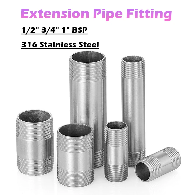 Stainless Steel 316 Male Thread Extension Pipe Fittings 1/2