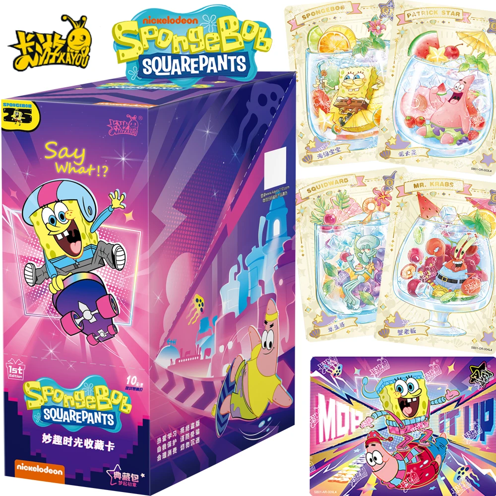 

KAYOU SpongeBob SquarePants Cards Fun Time Series Anime Squidward Tentacles Patrick Star Starry Night Dream Cards Children Gift