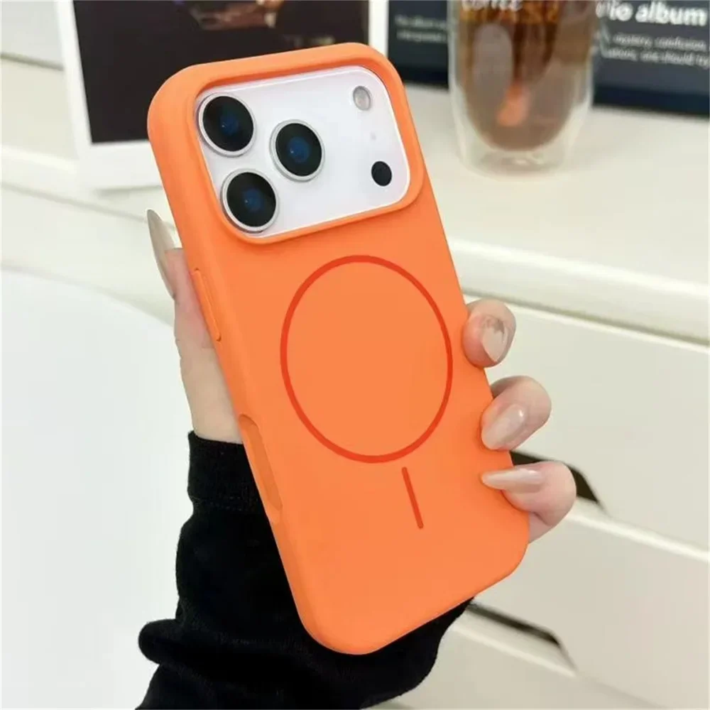 Offizielle magnetische Silikon-Handyhülle für iPhone 17 Air 16e 16 15 14 Plus 13 Pro Max, schlichte weiche Rückseite für Magsafe-Gehäuse