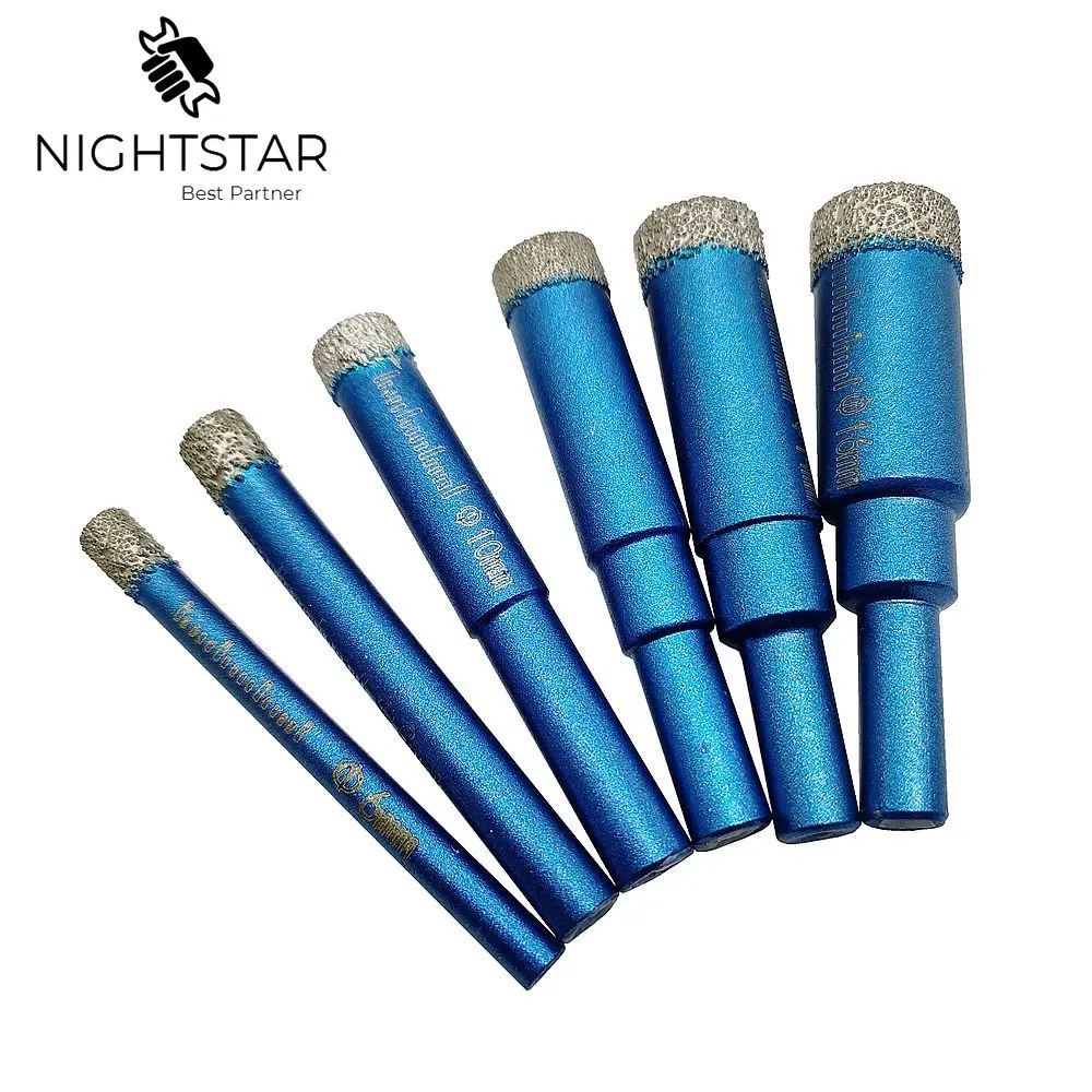 Krachtige 1Pcs Dry Vacuum Brazed Diamond Drilling Core Bits Ceramic Tile Hole Saw Granite Marble Drill Bits 6 8 10 12 14 16mm