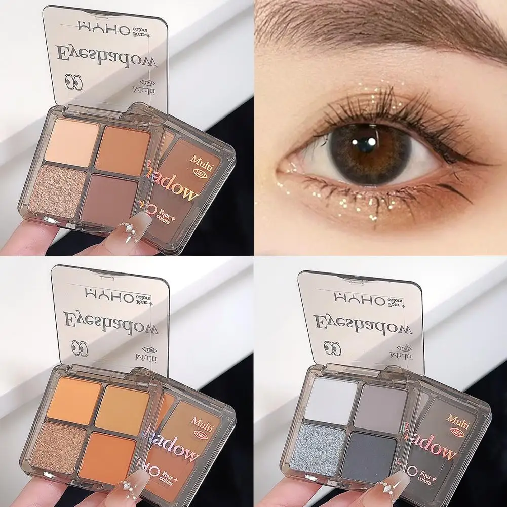 4 cores rosto iluminador paleta iluminador paleta natural glitter pó shimmer maquiagem iluminador brilho cozido x1a7