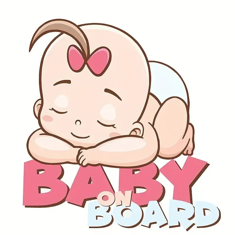 Sleeping Baby Baby on Board Vinyl Car Sticker Waterproof Decal for Rear Window Bumper Vehicle Exterior Styling Decor Accessories