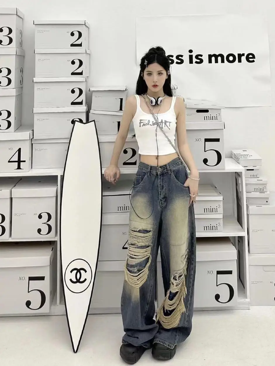 

Женские прямые классические джинсы в стиле пастушки в западном американском стиле, ретро, винтажные женские брюки с кисточками и бахромой, вышитым узором