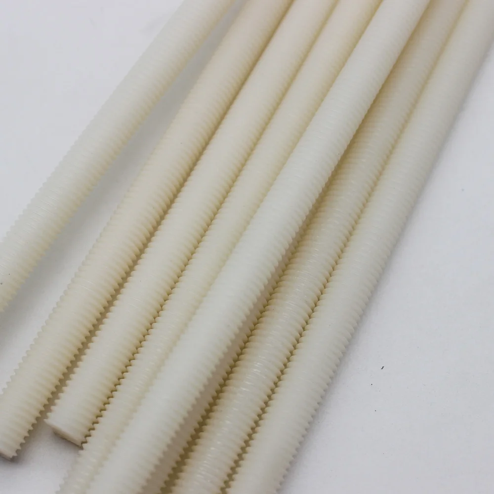 Imagem -05 - Nylon Plástico Rosqueou Ros Studding o Parafuso Prisioneiro m4 m5 m6 m8 M10 M12 M16 M20 o