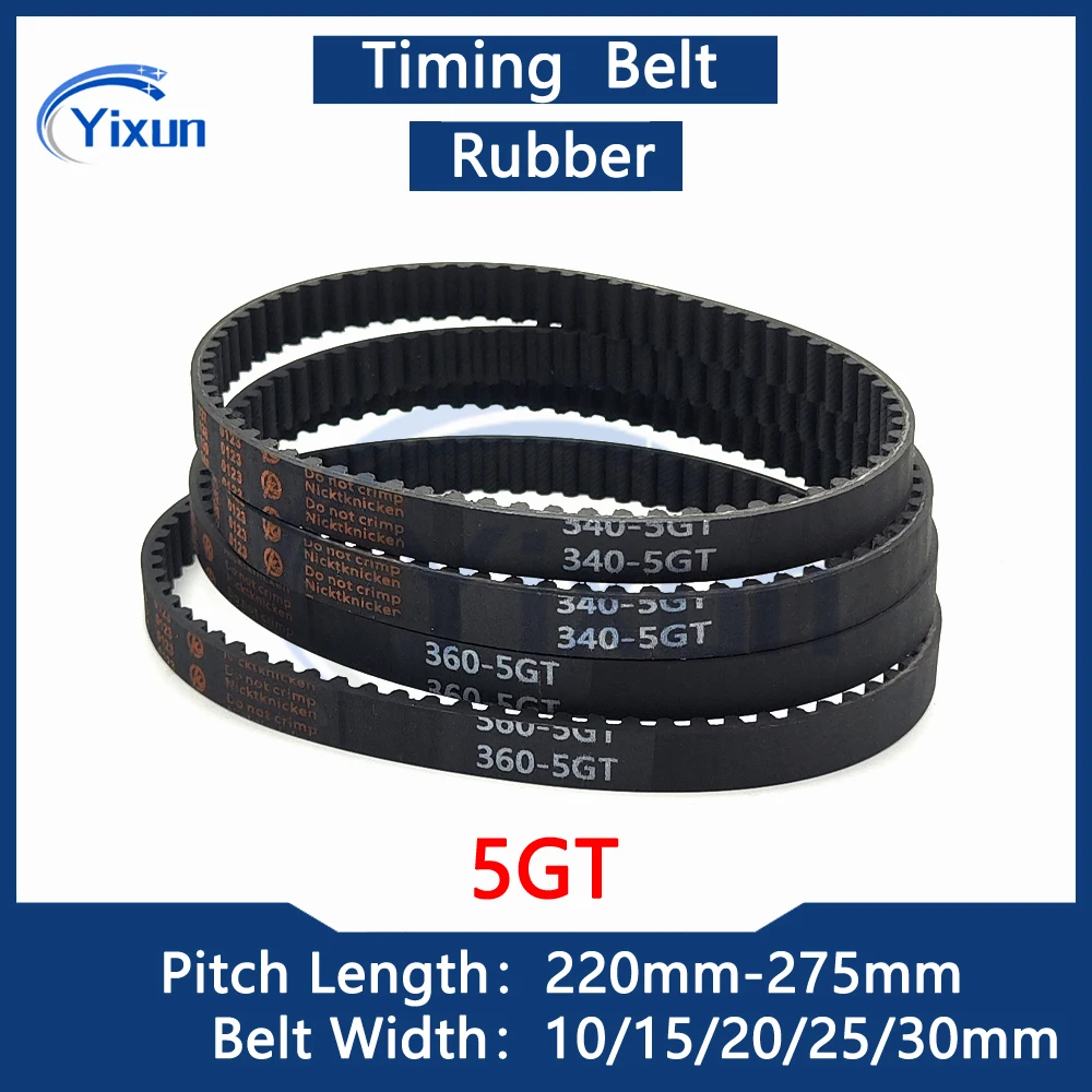 5GT Rubber Timing Belt Length 220 225 230 235 240 245 250 255 260 265 270 275mm Width 10/15/20/25/30mm Synchronous Drive Belt