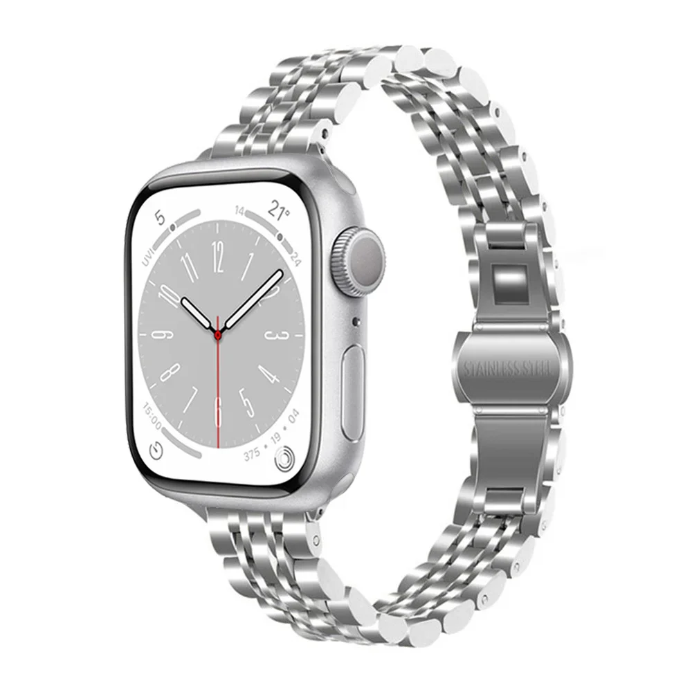 Cinturino in metallo sottile per Apple Watch 10 9 8 7 41mm 45mm 46mm cinturino in acciaio inossidabile da donna iWatch Ultra 49mm 6 5 4 3 SE 44mm 40mm 42mm