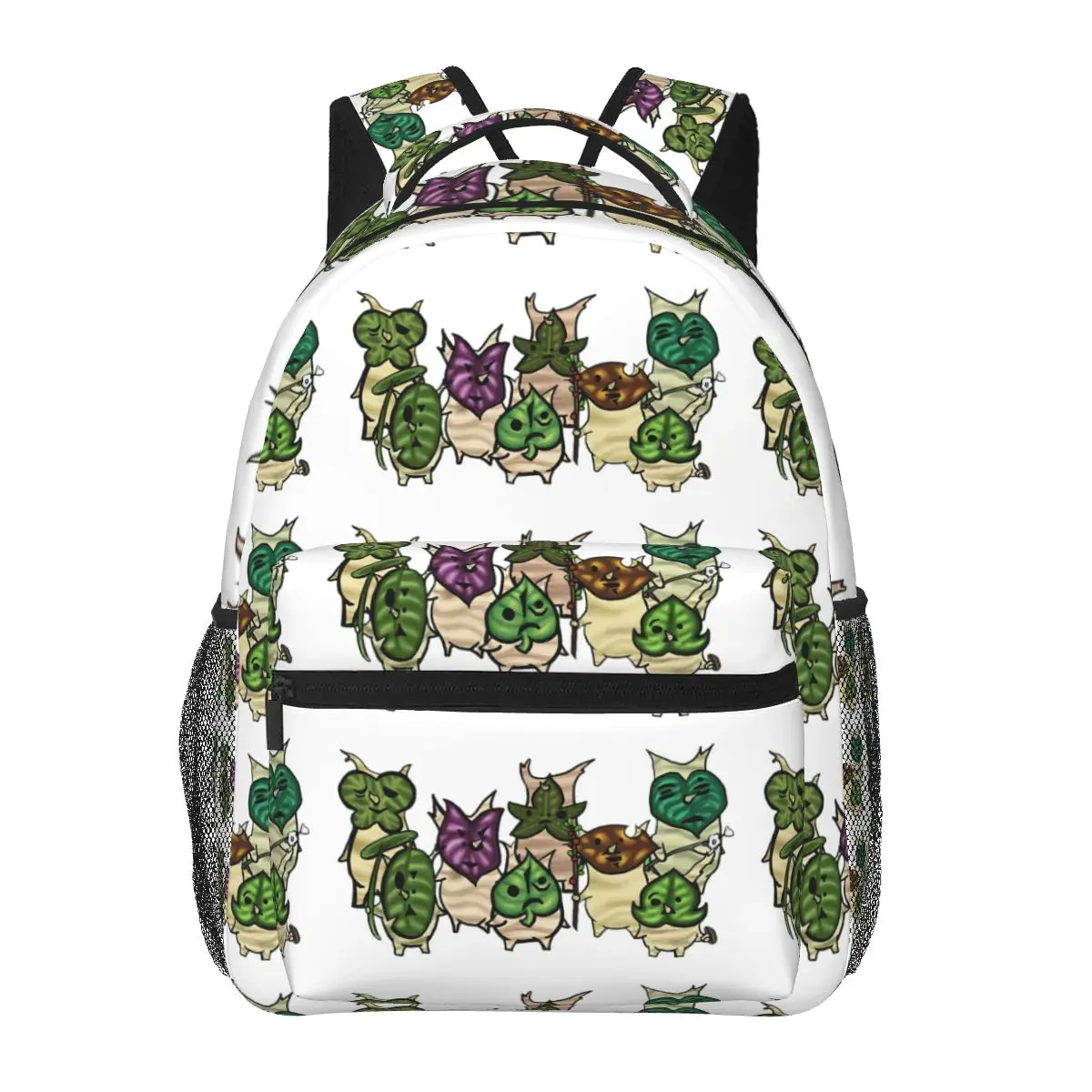 Korok Repeating Pattern (Light Green) Backpacks Boys Girls Bookbag Students School Bags Cartoon Kids Rucksack Shoulder Bag