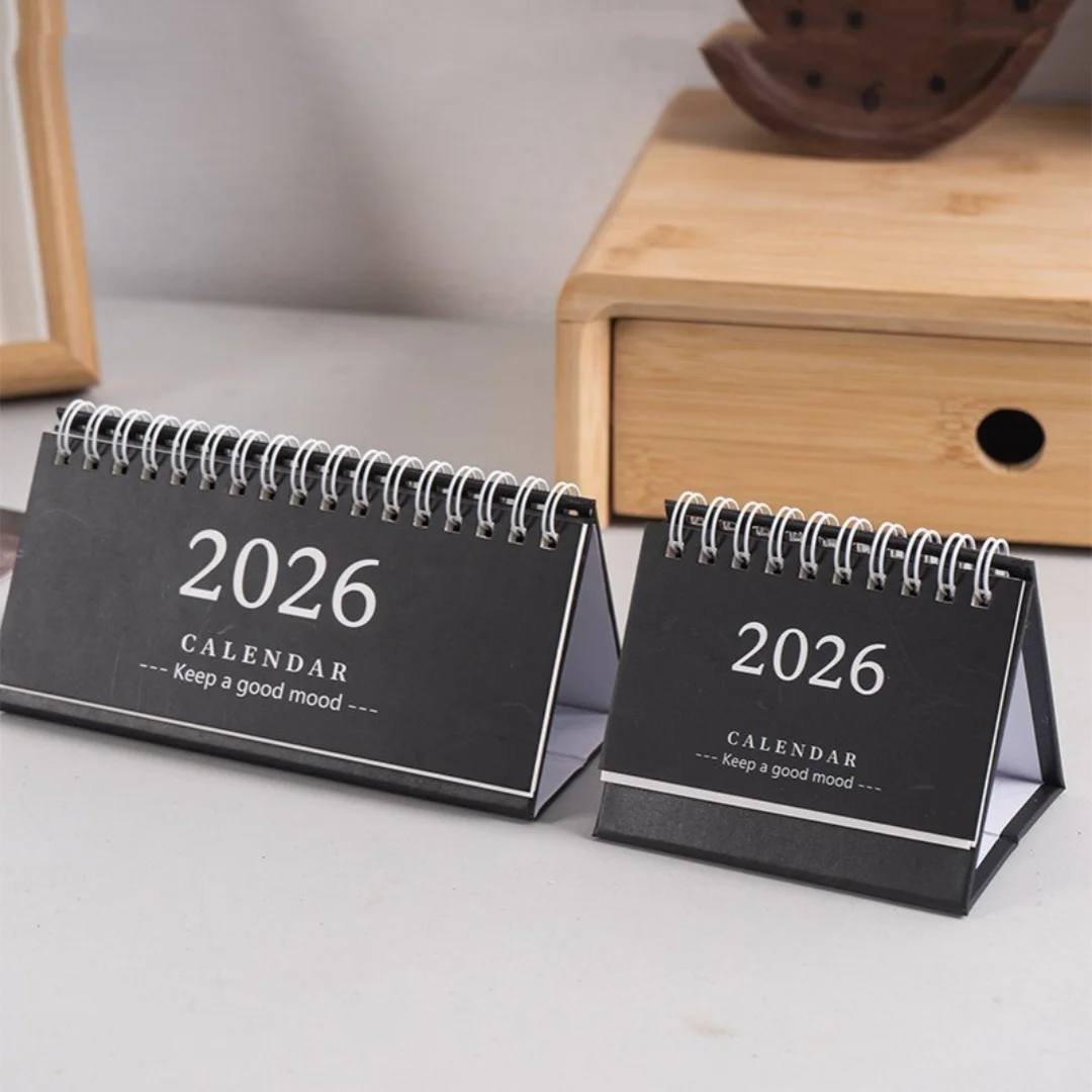 2026 Mini English Desk Calendar - Simple Style Portable Desktop Display Planner With Handmade Diary For Office Decoration