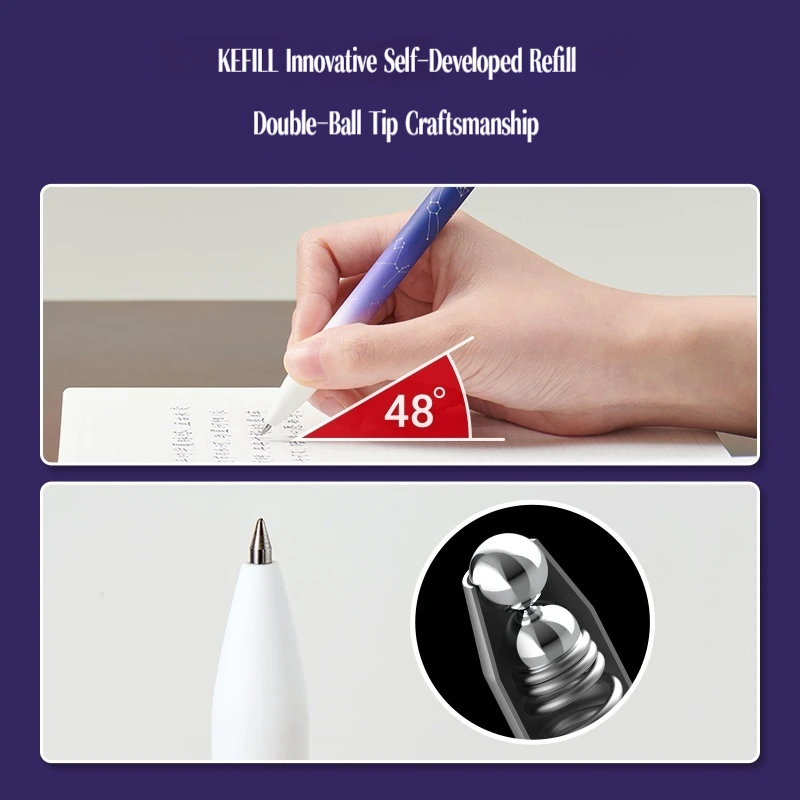 1 szt. Pióro żelowe Kaco Galaxy Seria First Heart Star Obrotowe Pióro do Podpisywania Zestaw w Pudełku Prezentowym 0.5mm Cienka Końcówka Gładkie Pisanie Szybkoschnące