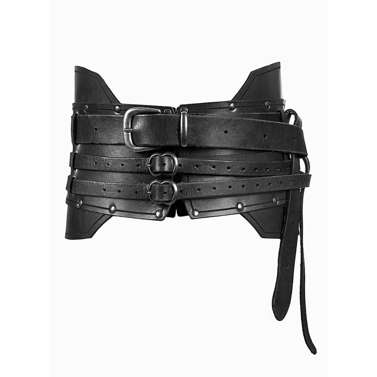 Cosplay Middeleeuwse Renaissance Steampunk Assassin Elves Piraat Kostuum Rekwisieten Pu Lederen Riem Halloween Gothic Pantser Leren Jassen