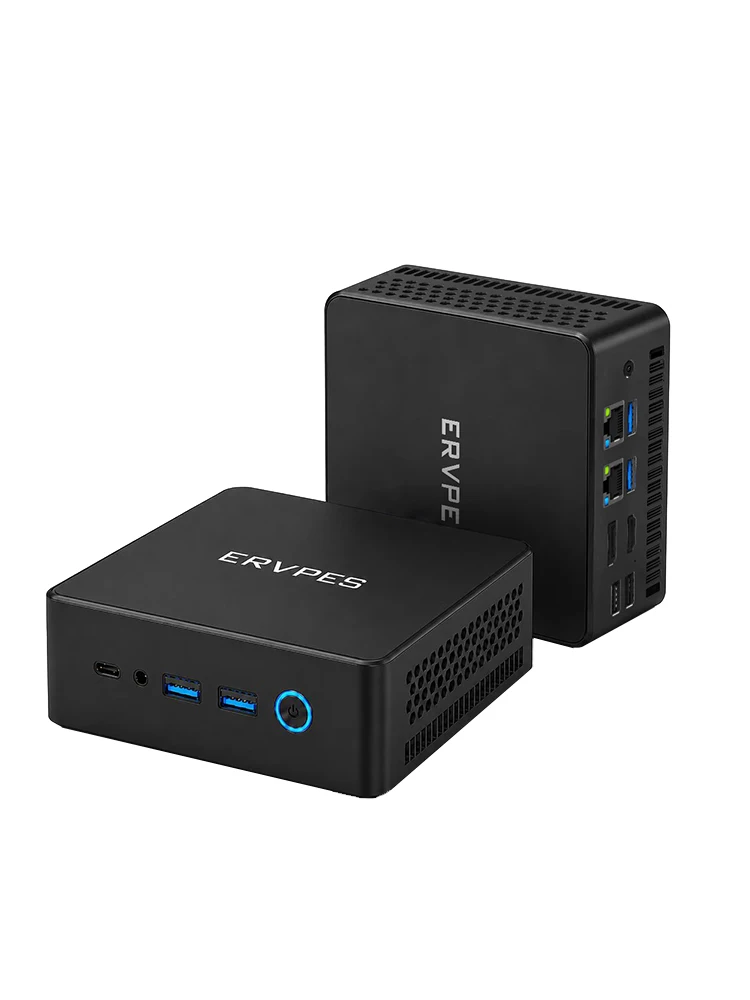 ERVPES E1PRO Mini-PC 8GB LPDDR4 256GB SSD Intel N4505 Windows 11 Pro Dual-Band WLAN BT5.0 Büro-Desktop Mini-Computer