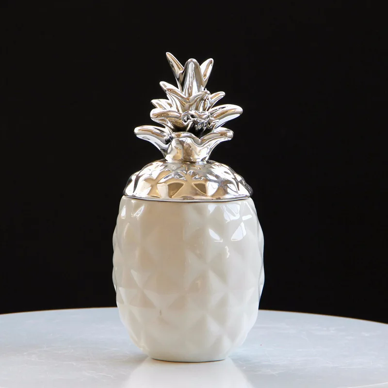Nordic Ceramic Pineapple Vase- Electroplated Home Decor with Storage Function