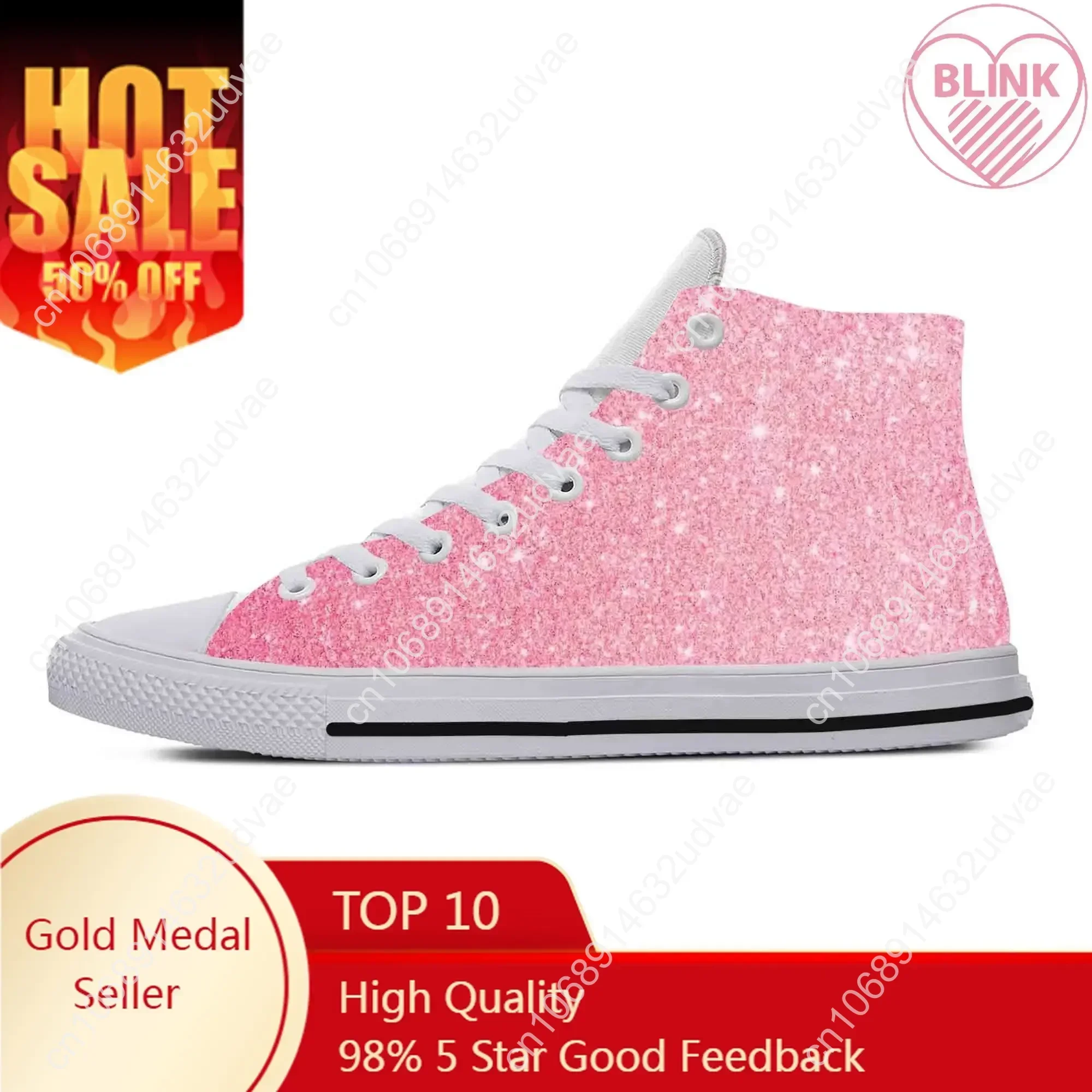 Glitter Sparkle Sparkling Glittery Pattern Galaxy Casual Cloth Shoes High Top Comfortable Breathable 3D Print Men Women Sneakers