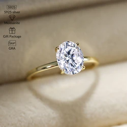 1ct - 3ct Real Moissanite Ring Engagement Wedding Diamond Rings for Women 925 Sterling Silver High Quality Luxury Jewelry GRA