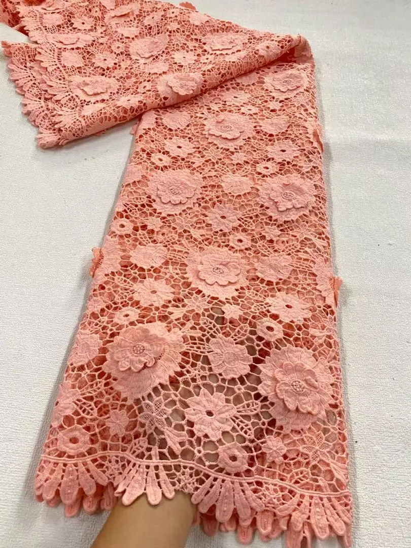 قماش دانتيل أفريقي، مواد أقمشة قطنية 100% للملابس، بالمتر، تطريز، 2025، فساتين الحفلات، تول، 5 ياردات