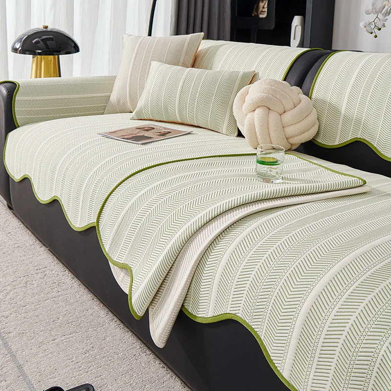 Ice silk simple irregular cold bean sofa cushion summer one-piece mat cushion