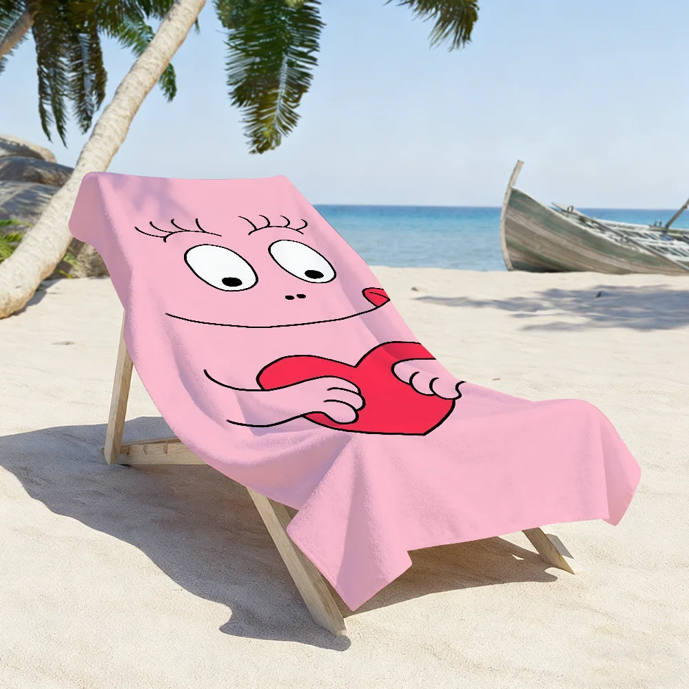 Cute B-Barbapapa-S Color Towel Quick Dry Soft Yoga Swimming Fitness Mountain Climbing Large Beach Towels