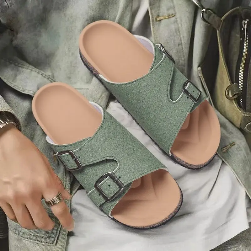 

Модные зеленые полутапочки в стиле 2025 для мужчин, пляжные уличные сандалии, мужские дизайнерские роскошные летние распродажи высокого качества, повседневная обувь