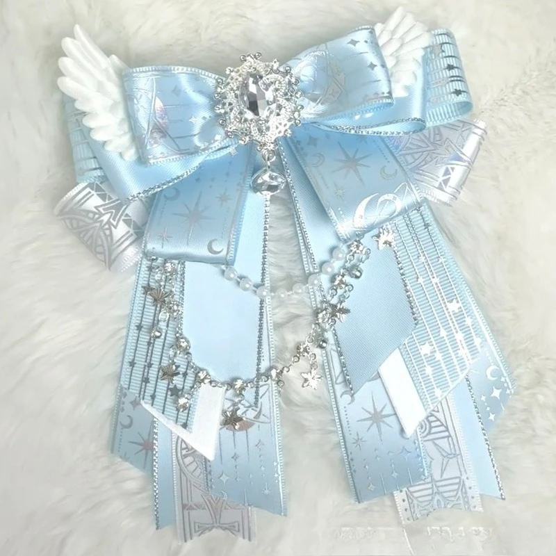 New Fashion Women's Lolita Bow Tie Anime Concert Crap Stick Angel Wing Hand Light Accessories Suit Shirt Versatile Brooch Pin