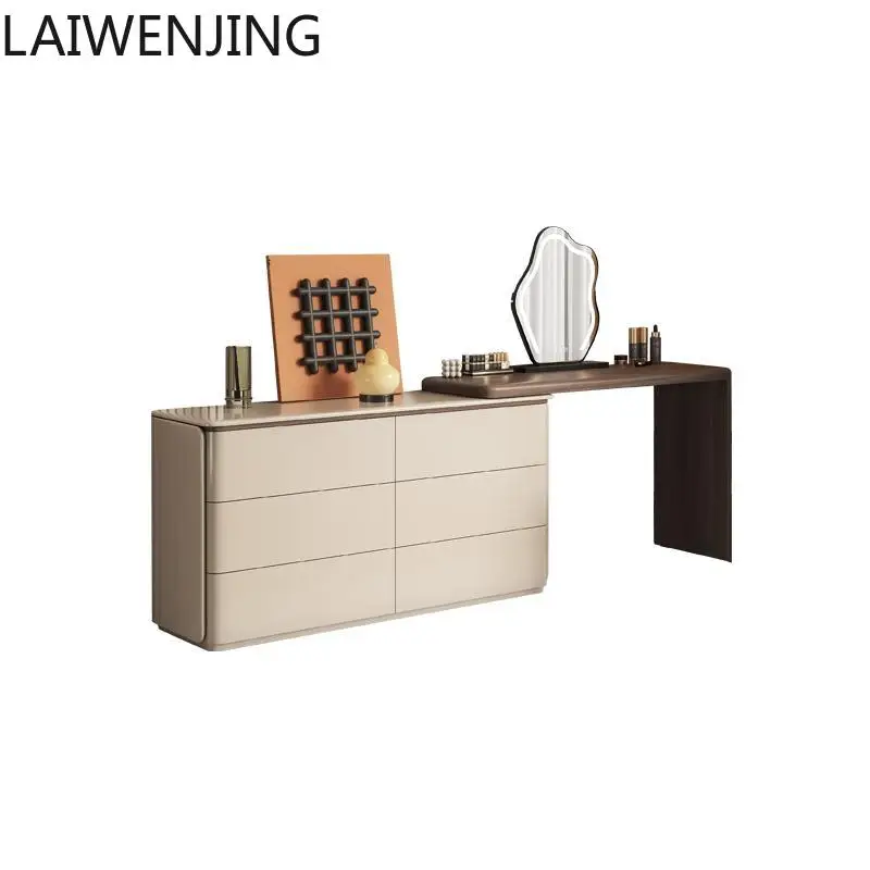 

MJY solid wood dresser storage integrated bedroom bedside chest retractable master bedroom makeup table