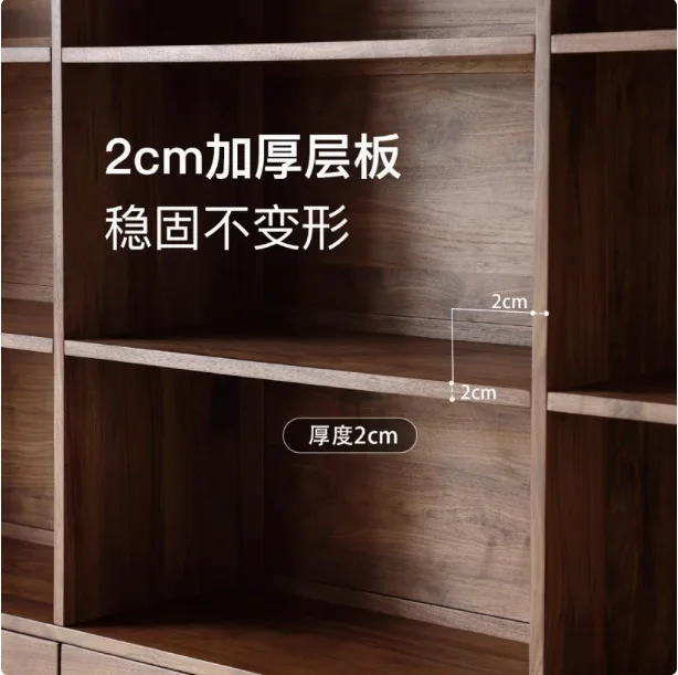 رف كتب متعدد الطبقات من الخشب الصلب قابل للتخصيص في أمريكا الشمالية وبسيط للدراسة وباب زجاجي متعدد الطبقات