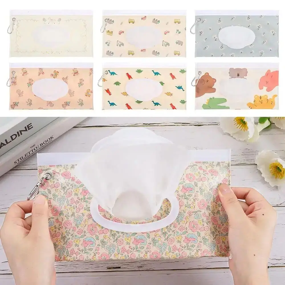 EVA Baby Wet Wipe Pouch Portable Buckle Wipes Holder Case Flip Cover Snap-Strap Reusable Wet Wipe Bag Outdoor Useful Tissue Box