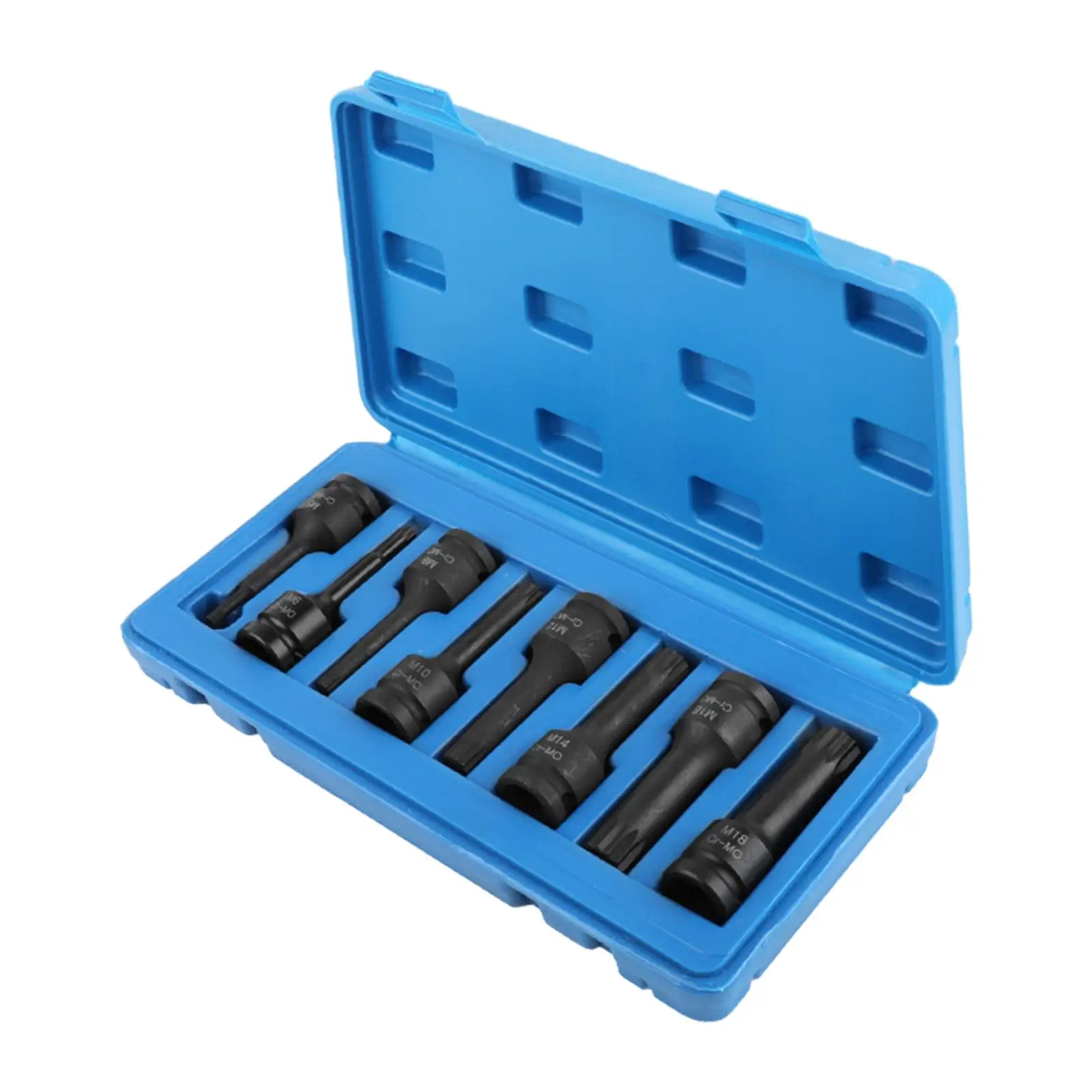 8 Pieces 12 Point Socket Bits with Case 1/2 inch Drive Impact 12 Point Socket Set for Lawn Equipment Appliances Machinery